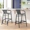 Flash Furniture Lila  Commercial Grade Indoor-Outdoor PE Rattan Restaurant Barstool with Black Aluminum Frame and Footrest in Gray, PK2 2-SDA-AD632032R-GY-GG - alternate 19